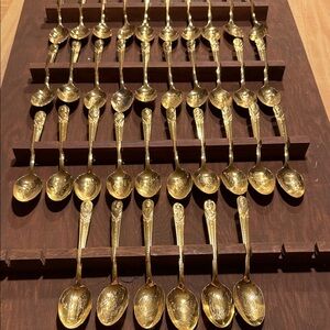 Elegant Gold-Plated Spoon Set